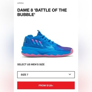 Adidas Dame 8 ‘Battle of the Bubble’ Damian Lillard big kids athletic shoes US 4